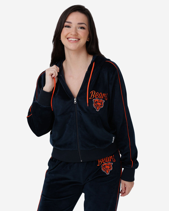 Chicago Bears Womens Velour Zip Up Top FOCO S - FOCO.com