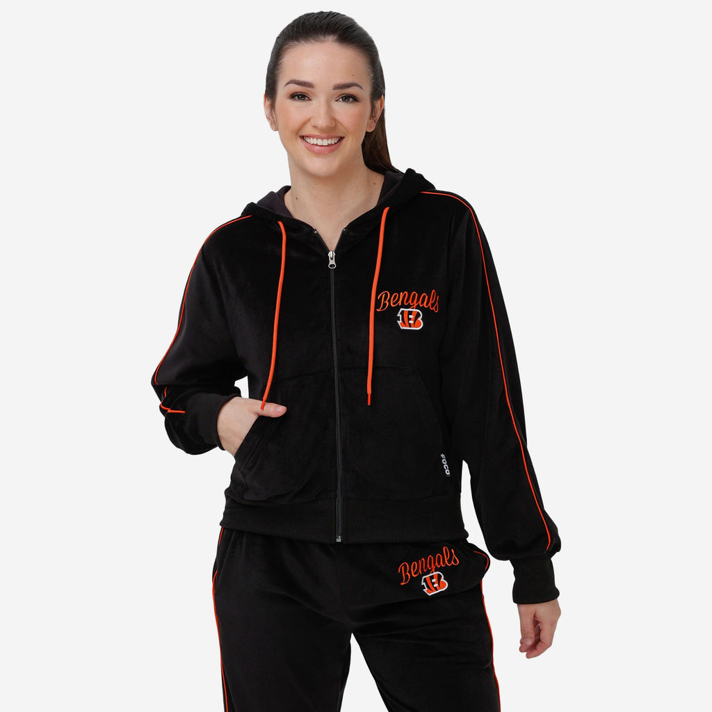 Cincinnati Bengals Womens Velour Zip Up Top FOCO S - FOCO.com