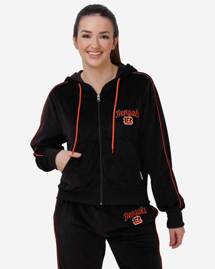 Cincinnati Bengals Womens Velour Zip Up Top FOCO S - FOCO.com