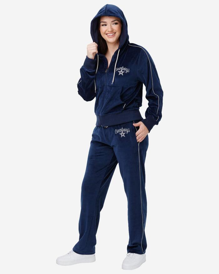 Dallas Cowboys Womens Velour Zip Up Top FOCO - FOCO.com