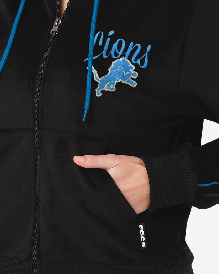 Detroit Lions Womens Velour Zip Up Top FOCO - FOCO.com