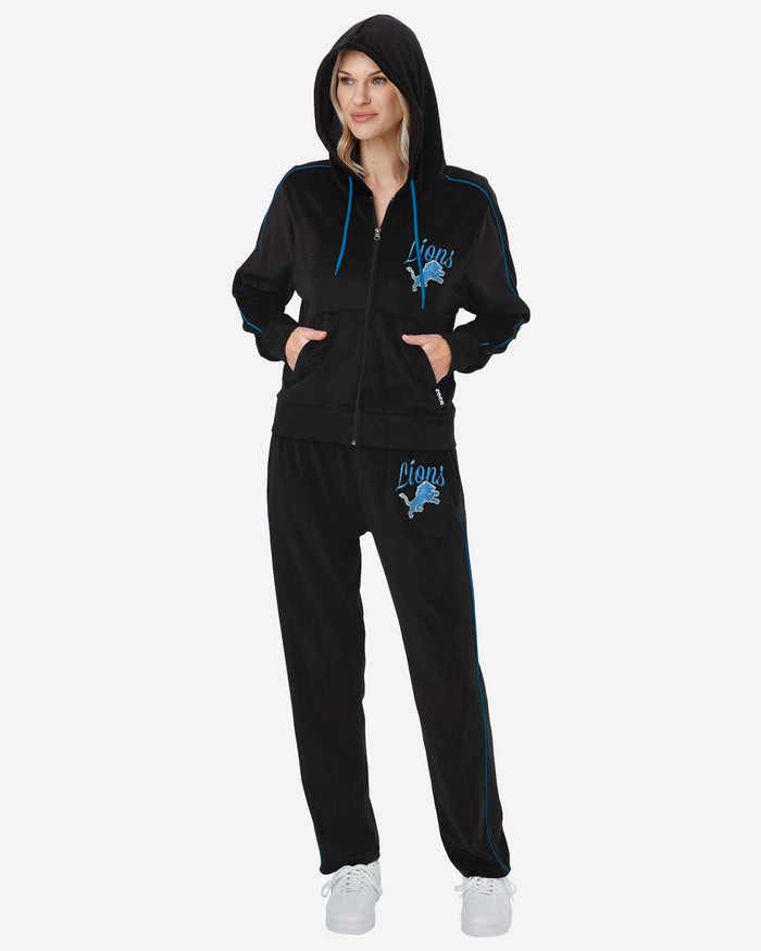 Detroit Lions Womens Velour Zip Up Top FOCO - FOCO.com