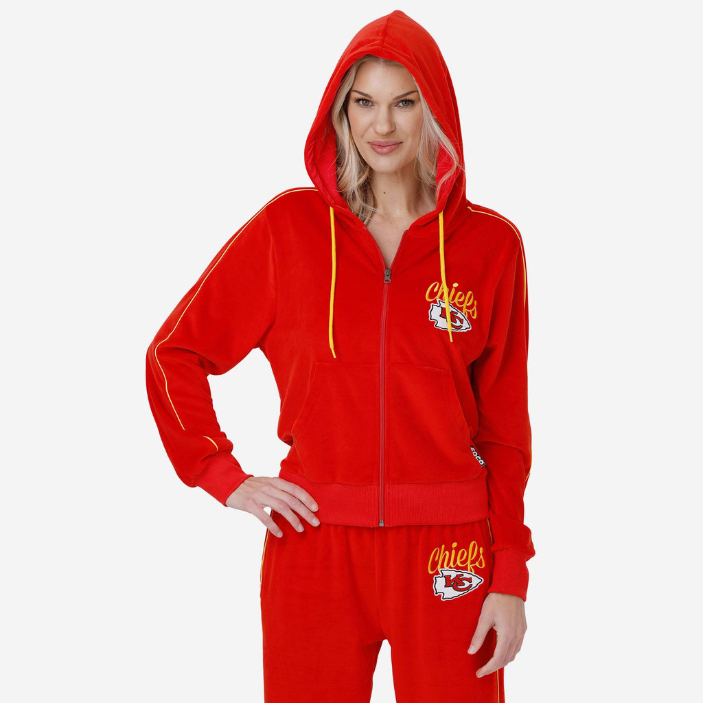 Kansas City Chiefs Womens Velour Zip Up Top FOCO S - FOCO.com