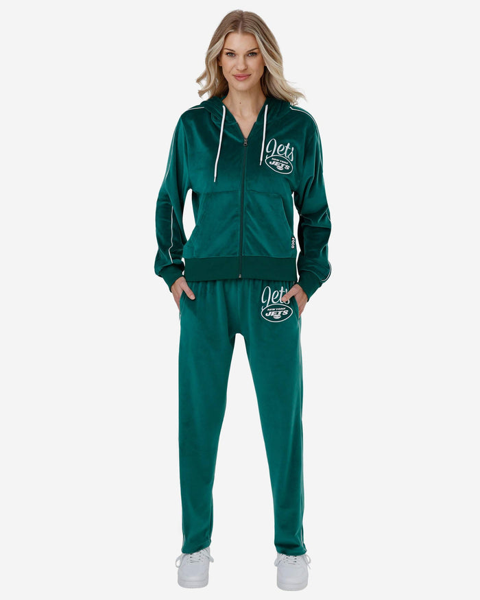 New York Jets Womens Velour Zip Up Top FOCO - FOCO.com