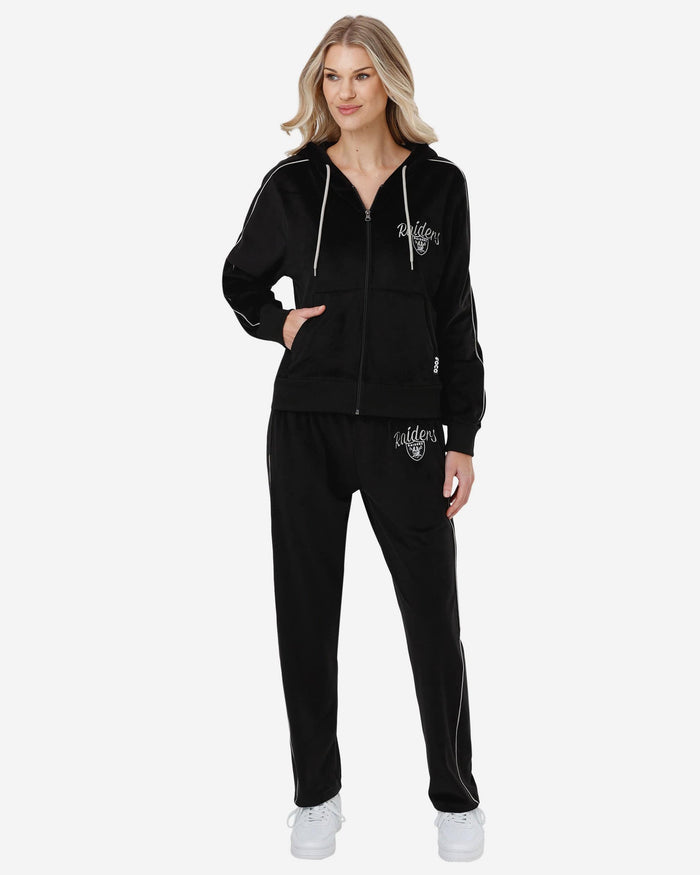 Las Vegas Raiders Womens Velour Zip Up Top FOCO - FOCO.com