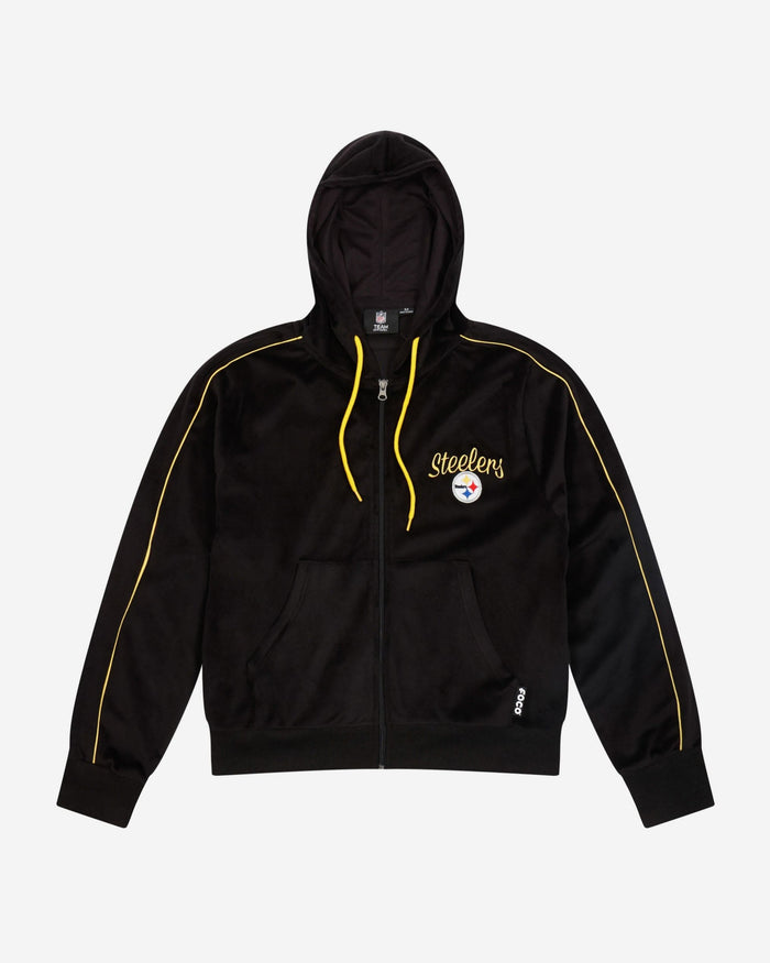 Pittsburgh Steelers Womens Velour Zip Up Top FOCO - FOCO.com