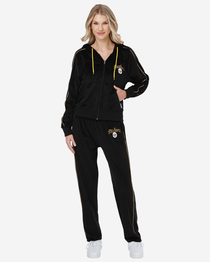 Pittsburgh Steelers Womens Velour Zip Up Top FOCO - FOCO.com