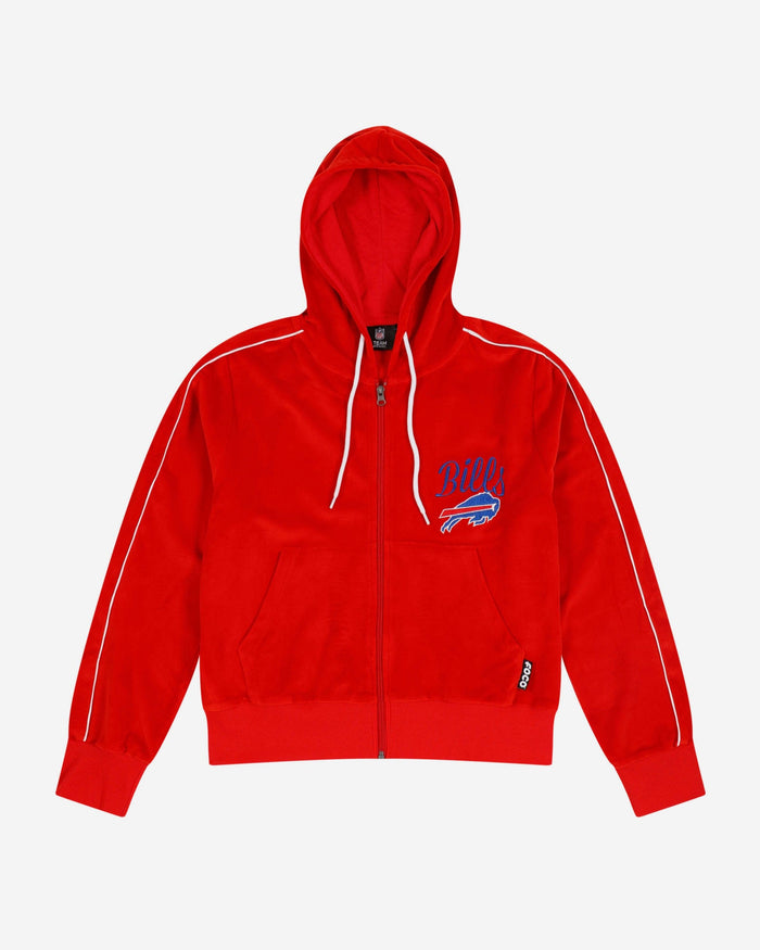 Buffalo Bills Womens Red Velour Zip Up Top FOCO - FOCO.com