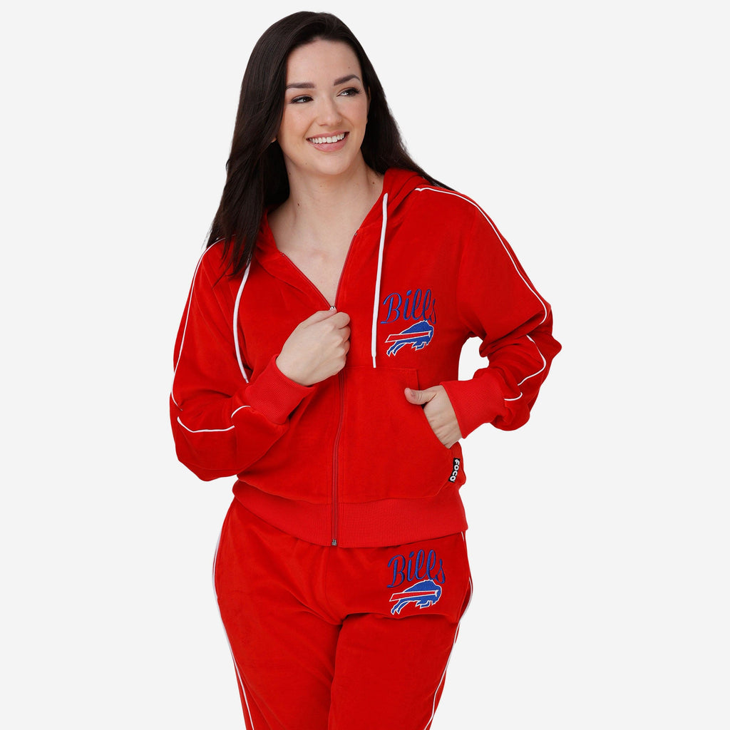 Buffalo Bills Womens Red Velour Zip Up Top FOCO S - FOCO.com