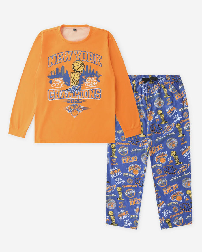 New York Knicks 2026 NBA Champions Banner Gameday Ready Pajama Set FOCO S - FOCO.com