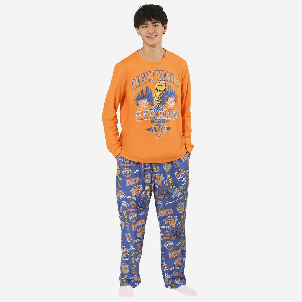New York Knicks 2026 NBA Champions Banner Gameday Ready Pajama Set FOCO S - FOCO.com