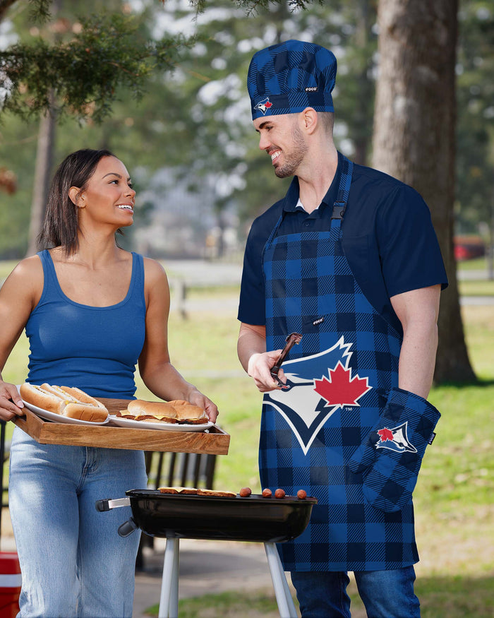 Toronto Blue Jays Plaid Chef Set FOCO - FOCO.com