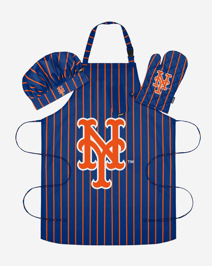 New York Mets Pinstripe Chef Set FOCO - FOCO.com