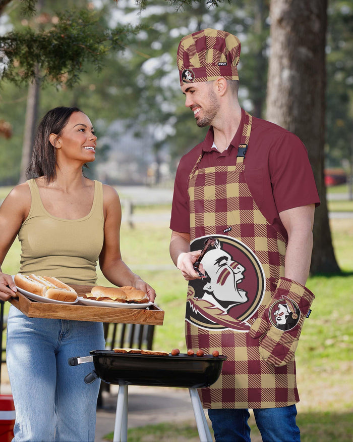 Florida State Seminoles Plaid Chef Set FOCO - FOCO.com