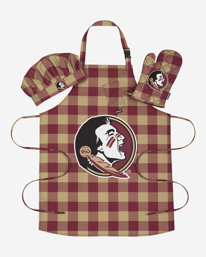 Florida State Seminoles Plaid Chef Set FOCO - FOCO.com