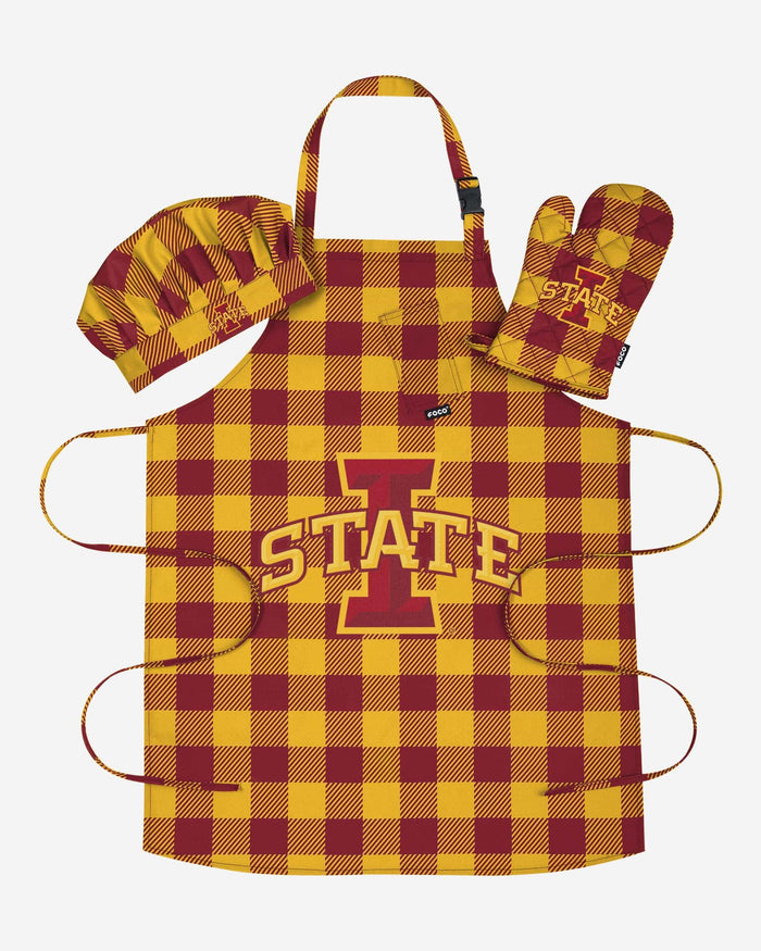 Iowa State Cyclones Plaid Chef Set FOCO - FOCO.com