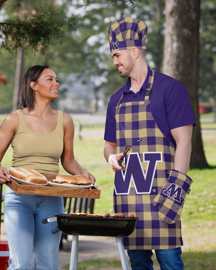 Washington Huskies Plaid Chef Set FOCO - FOCO.com