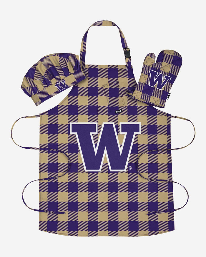 Washington Huskies Plaid Chef Set FOCO - FOCO.com