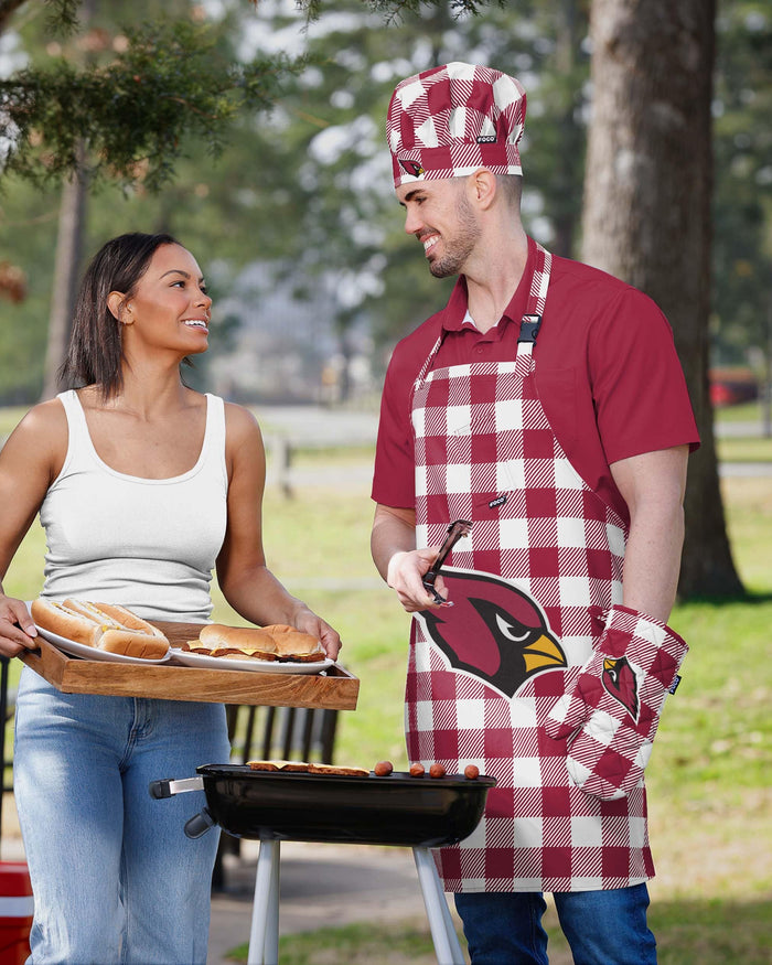 Arizona Cardinals Plaid Chef Set FOCO - FOCO.com