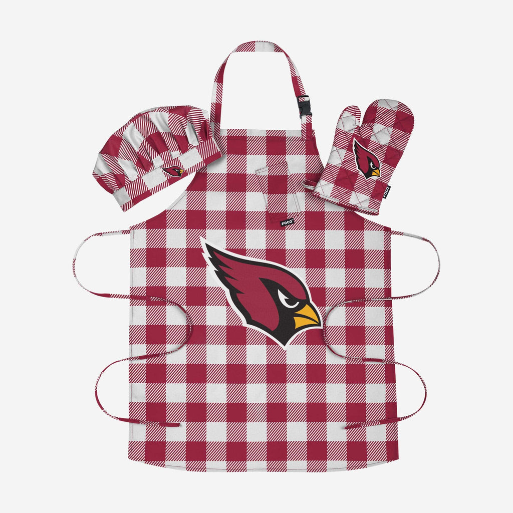 Arizona Cardinals Plaid Chef Set FOCO - FOCO.com