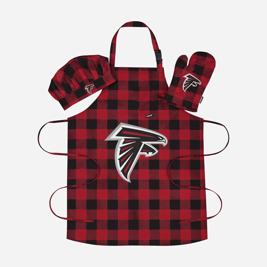 Atlanta Falcons Plaid Chef Set FOCO - FOCO.com