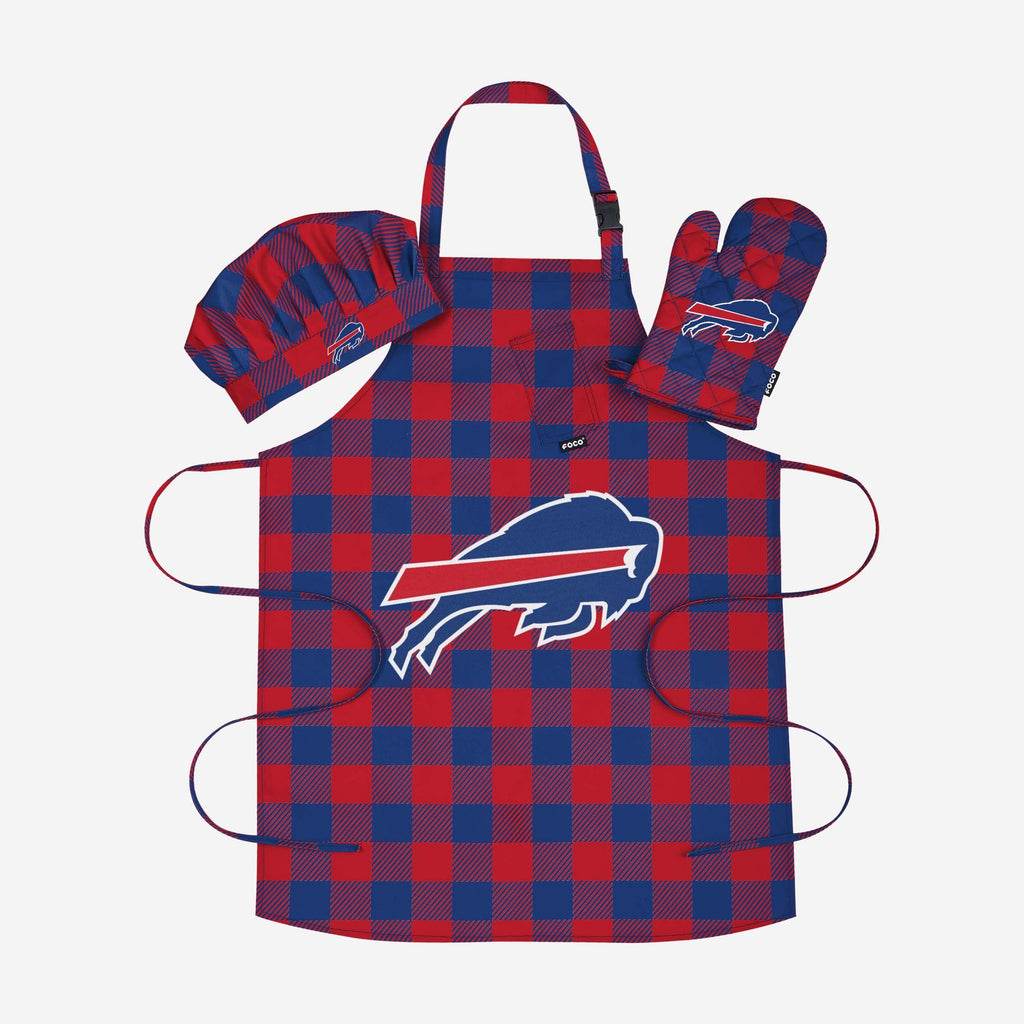 Buffalo Bills Plaid Chef Set FOCO - FOCO.com