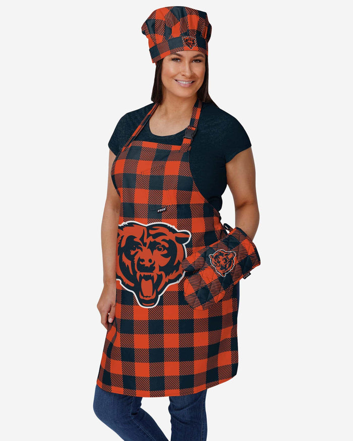 Chicago Bears Plaid Chef Set FOCO - FOCO.com