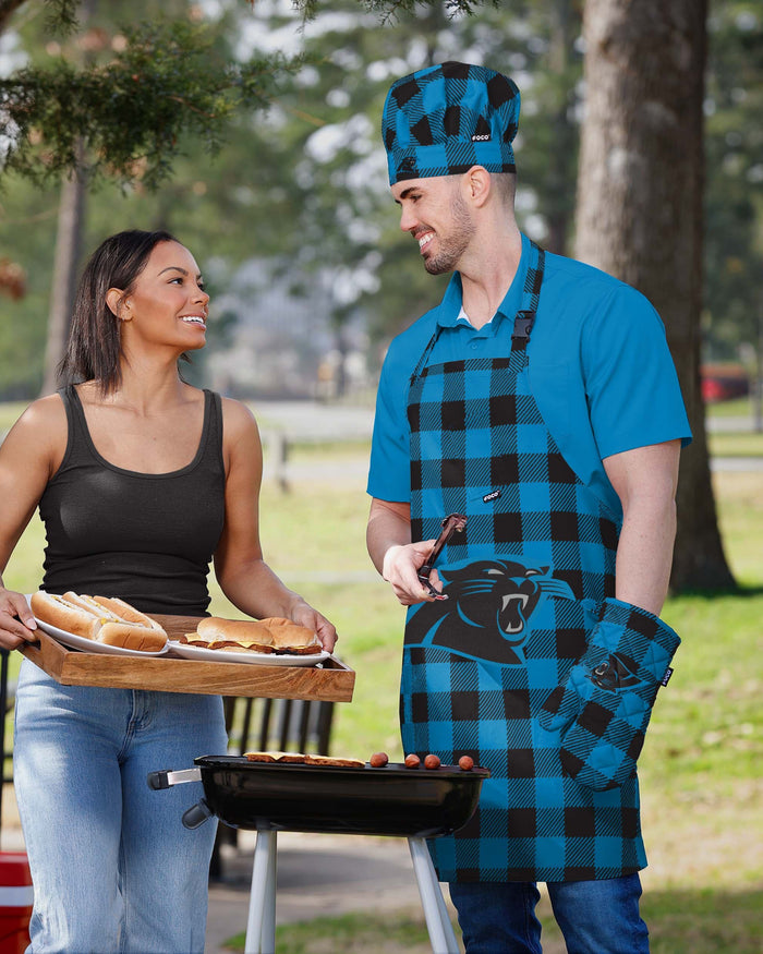 Carolina Panthers Plaid Chef Set FOCO - FOCO.com