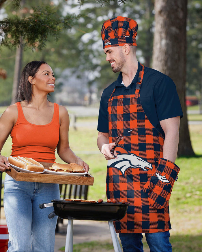 Denver Broncos Plaid Chef Set FOCO - FOCO.com