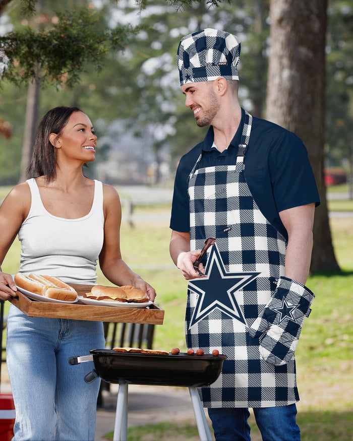 Dallas Cowboys Plaid Chef Set FOCO - FOCO.com