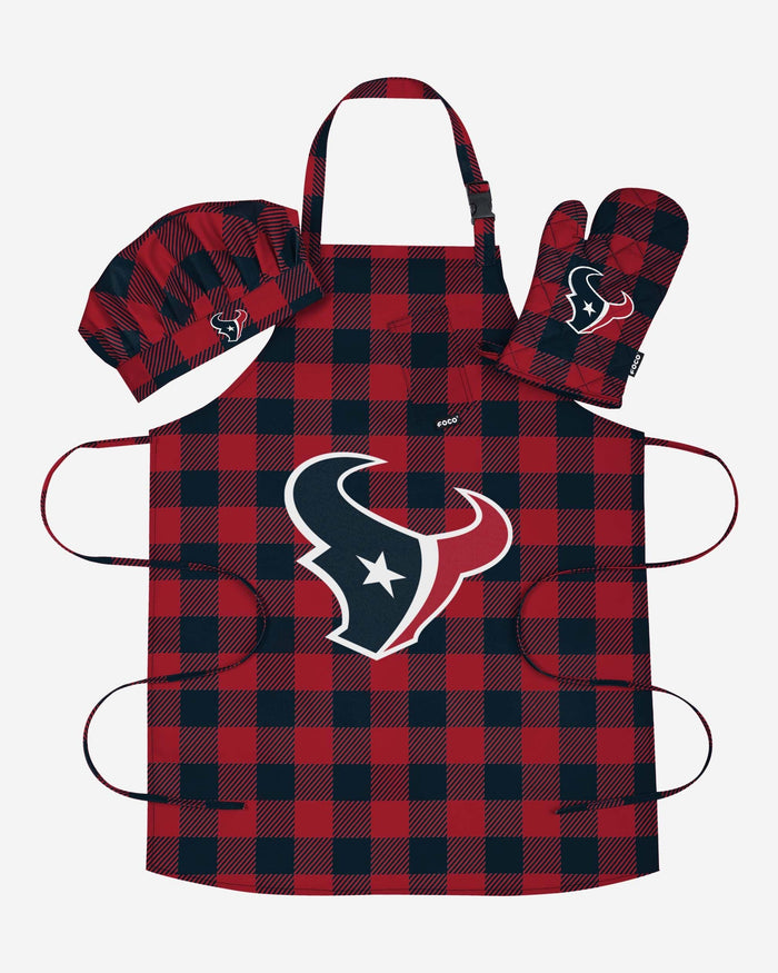 Houston Texans Plaid Chef Set FOCO - FOCO.com