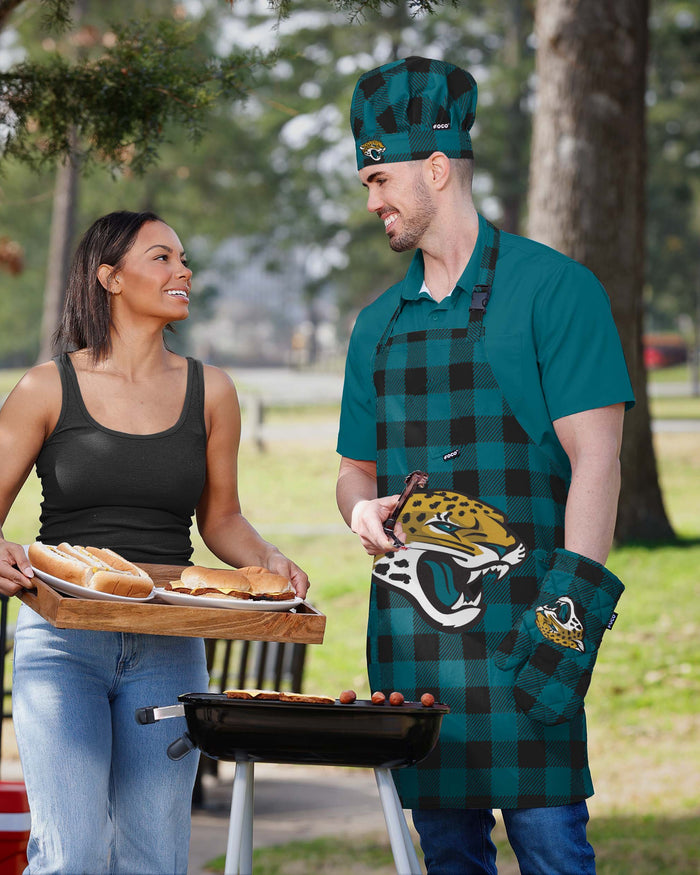 Jacksonville Jaguars Plaid Chef Set FOCO - FOCO.com