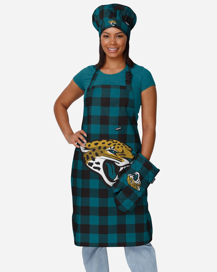 Jacksonville Jaguars Plaid Chef Set FOCO - FOCO.com