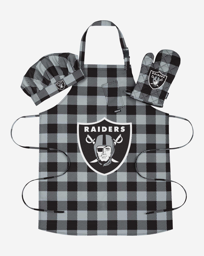 Las Vegas Raiders Plaid Chef Set FOCO - FOCO.com