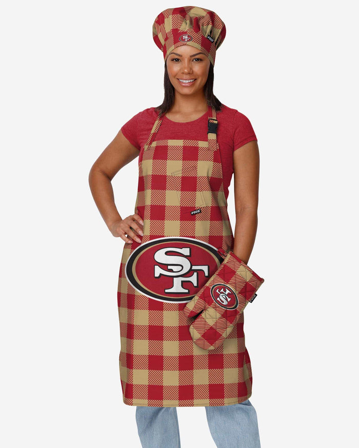 San Francisco 49ers Plaid Chef Set FOCO - FOCO.com