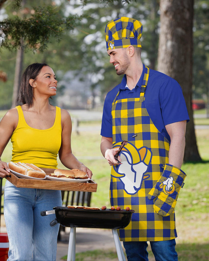 Los Angeles Rams Plaid Chef Set FOCO - FOCO.com