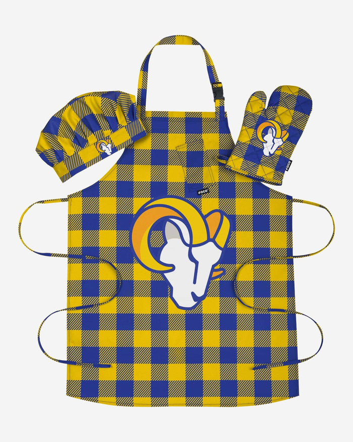 Los Angeles Rams Plaid Chef Set FOCO - FOCO.com