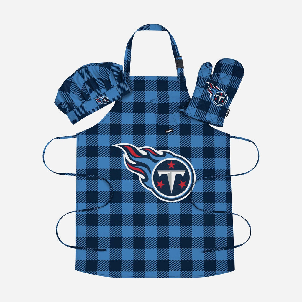 Tennessee Titans Plaid Chef Set FOCO - FOCO.com