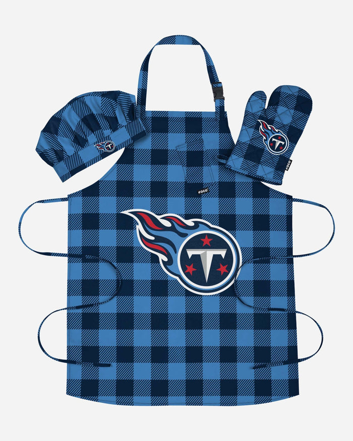 Tennessee Titans Plaid Chef Set FOCO - FOCO.com