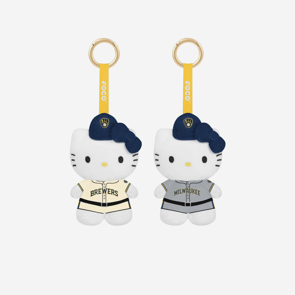 Milwaukee Brewers 2 Pack Mini Plush Hello Kitty® Bag Charm Keychain FOCO - FOCO.com