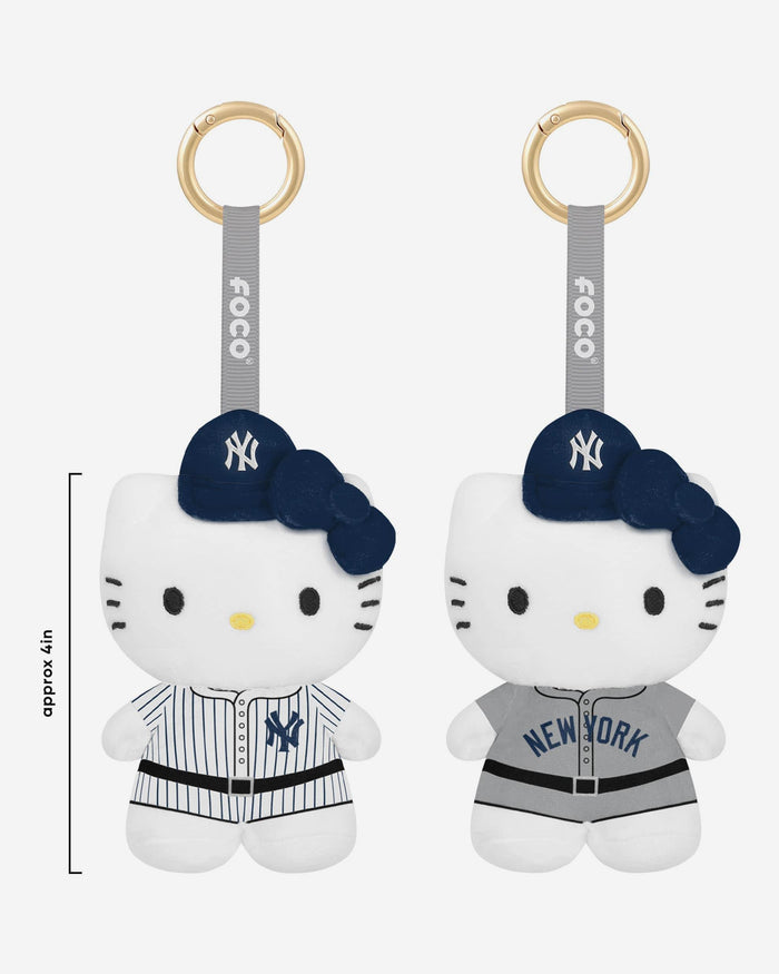 New York Yankees 2 Pack Mini Plush Hello Kitty® Bag Charm Keychain FOCO - FOCO.com