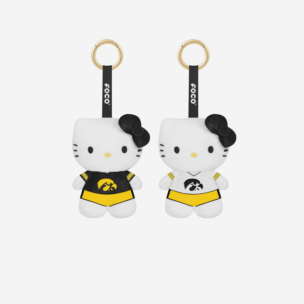 Iowa Hawkeyes 2 Pack Mini Plush Hello Kitty® Bag Charm Keychain FOCO - FOCO.com