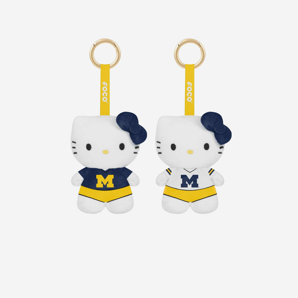Michigan Wolverines 2 Pack Mini Plush Hello Kitty® Bag Charm Keychain FOCO - FOCO.com