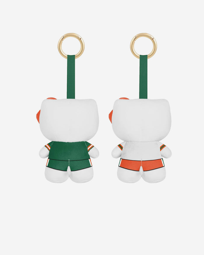 Miami Hurricanes 2 Pack Mini Plush Hello Kitty® Bag Charm Keychain FOCO - FOCO.com