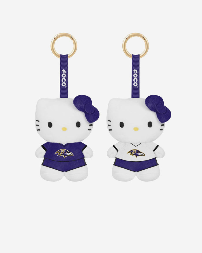 Baltimore Ravens 2 Pack Mini Plush Hello Kitty® Bag Charm Keychain FOCO - FOCO.com