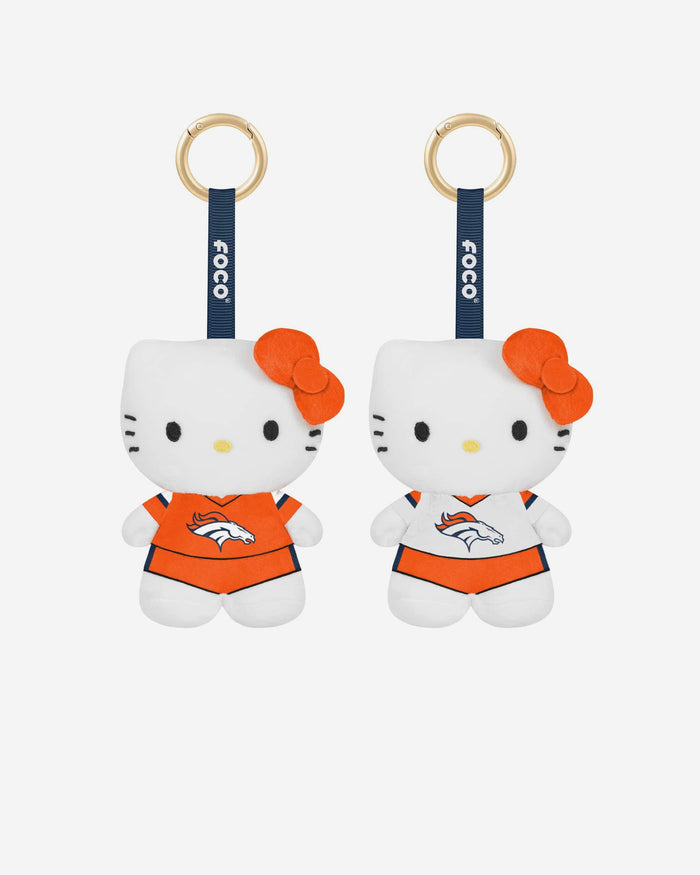 Denver Broncos 2 Pack Mini Plush Hello Kitty® Bag Charm Keychain FOCO - FOCO.com