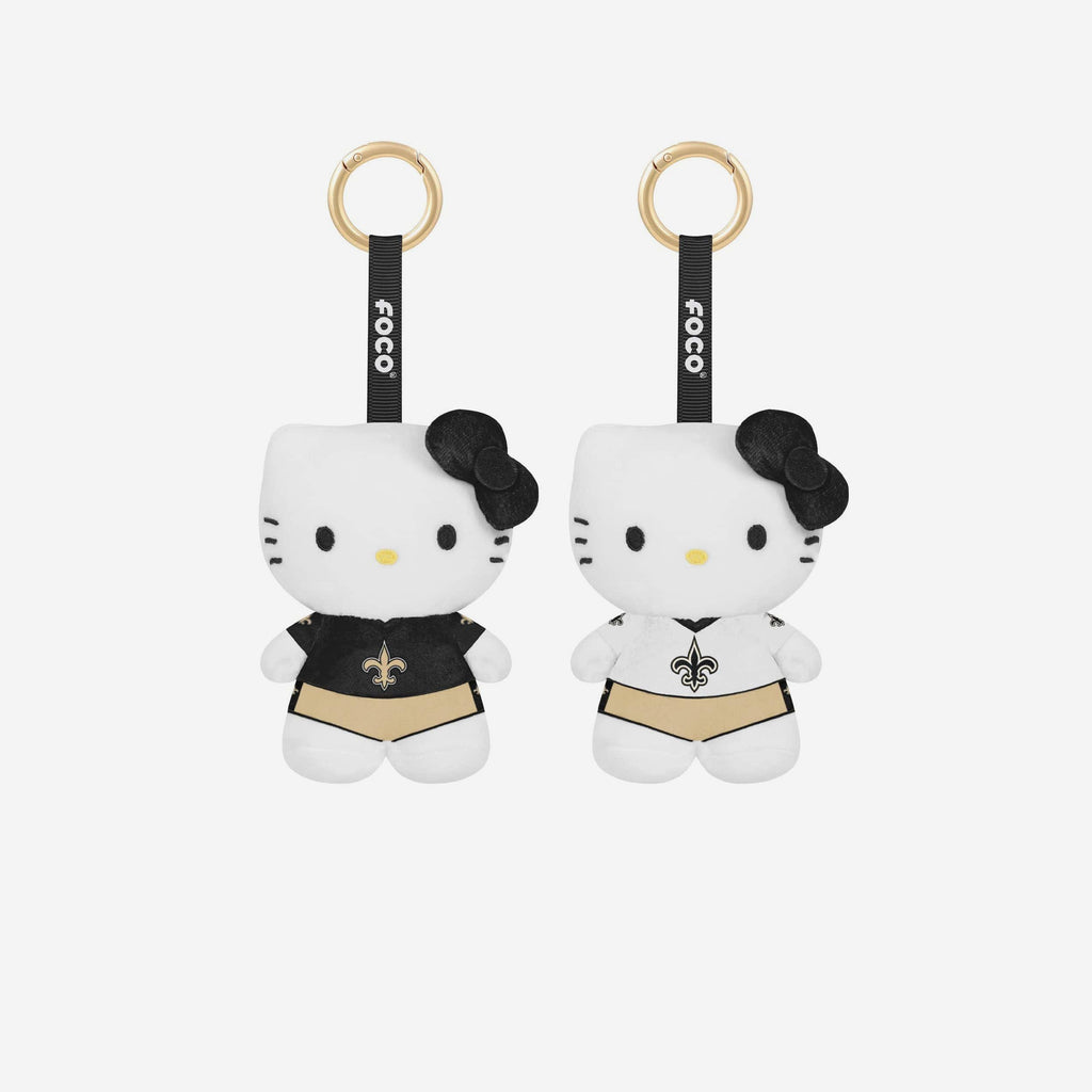 New Orleans Saints 2 Pack Mini Plush Hello Kitty® Bag Charm Keychain FOCO - FOCO.com