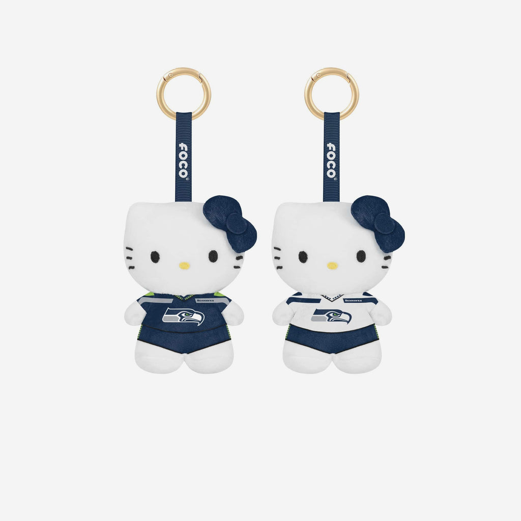 Seattle Seahawks 2 Pack Mini Plush Hello Kitty® Bag Charm Keychain FOCO - FOCO.com