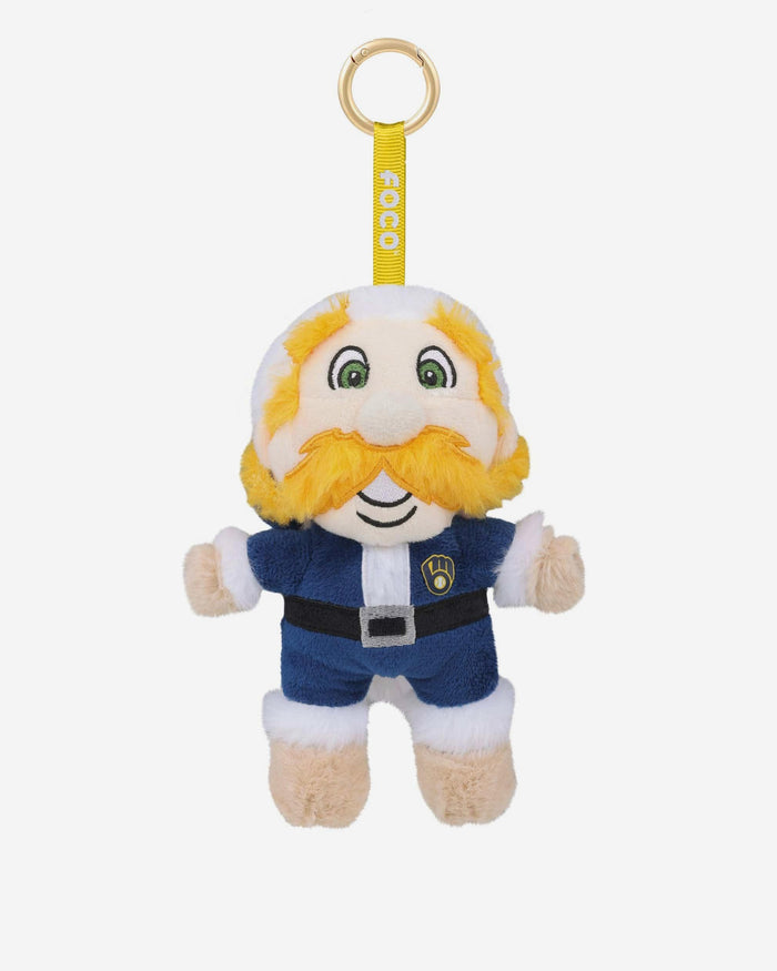 Milwaukee Brewers Plush Mascot Santa Bag Charm Keychain FOCO - FOCO.com