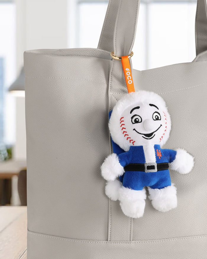 New York Mets Plush Mascot Santa Bag Charm Keychain FOCO - FOCO.com